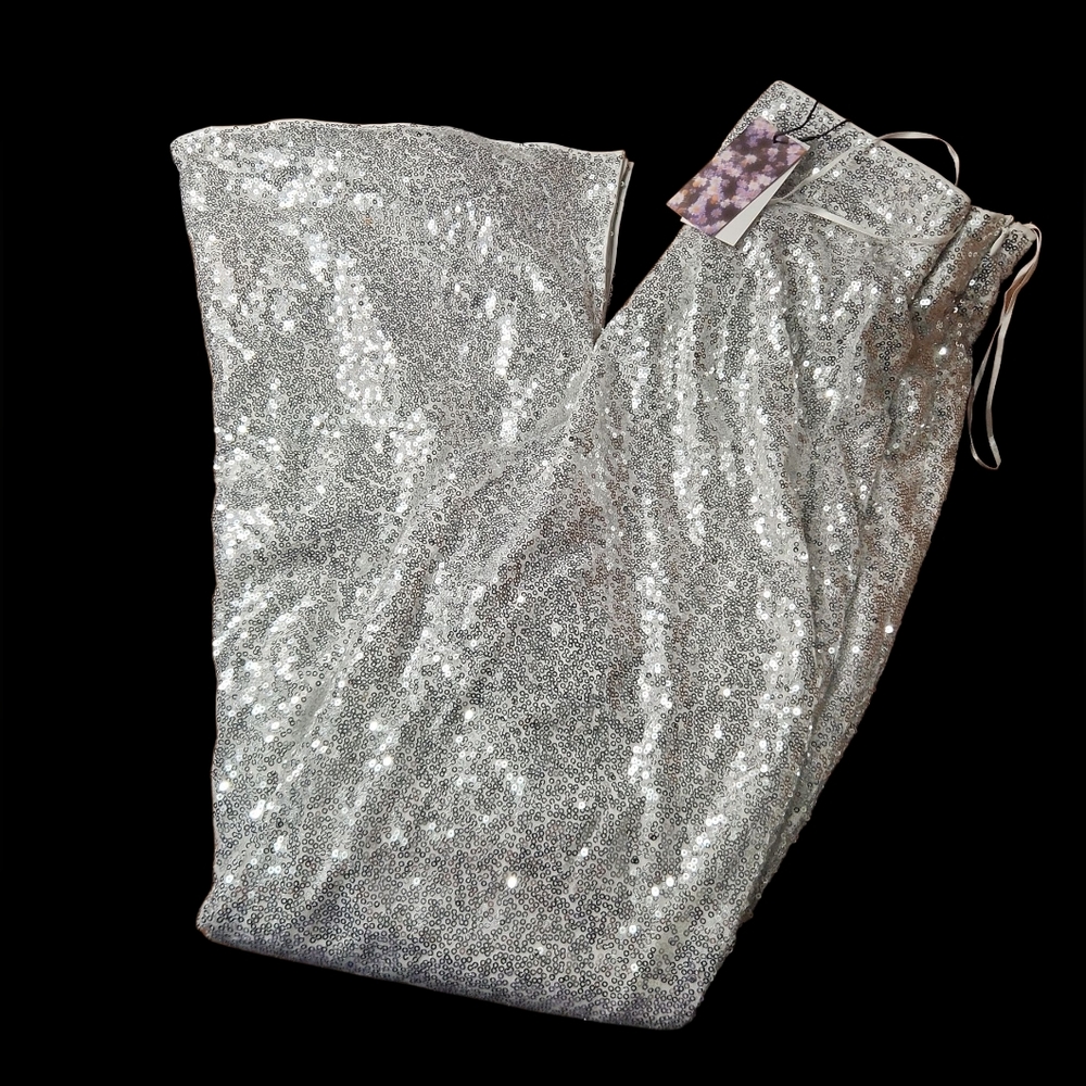 Silver Sequin Women's Trousers